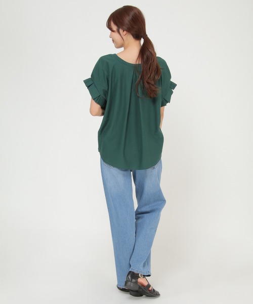 ikka(イッカ)の「デニムワイドパンツ(デニムパンツ・レディース・ブルー/オフホワイト/ダークネイビー・M/L/S)」の21枚目の写真