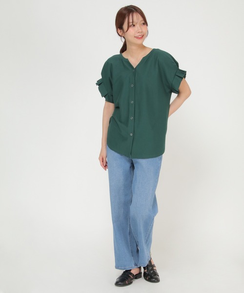 ikka(イッカ)の「デニムワイドパンツ(デニムパンツ・レディース・ブルー/オフホワイト/ダークネイビー・M/L/S)」の22枚目の写真