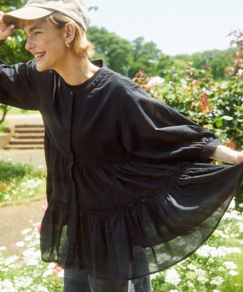 FREAK'S STORE（フリークスストア）の「インドティアードチュニックブラウス（シャツ/ブラウス・レディース・ブラック/オフホワイト/オレンジ/グリーン・ﾌﾘ-）」の20枚目の写真