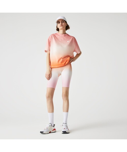 LACOSTE L!VE(ラコステライブ)の「ラコステライブ サンセットグラデーションTシャツ(Tシャツ/カットソー・レディース・ピンク・38/36/34)」の1枚目の写真