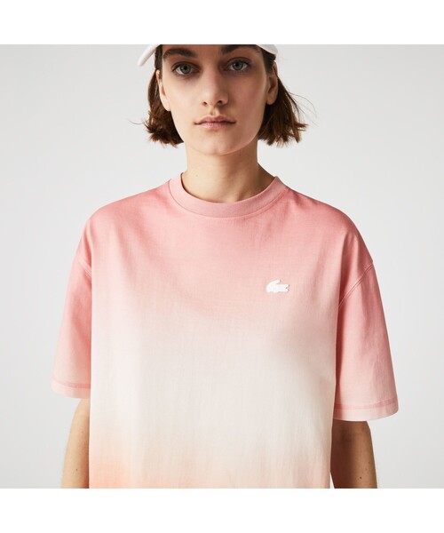 LACOSTE L!VE(ラコステライブ)の「ラコステライブ サンセットグラデーションTシャツ(Tシャツ/カットソー・レディース・ピンク・38/36/34)」の2枚目の写真