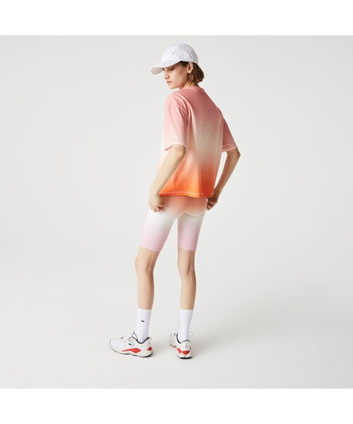 LACOSTE L!VE(ラコステライブ)の「ラコステライブ サンセットグラデーションTシャツ(Tシャツ/カットソー・レディース・ピンク・38/36/34)」の3枚目の写真