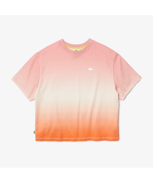 LACOSTE L!VE(ラコステライブ)の「ラコステライブ サンセットグラデーションTシャツ(Tシャツ/カットソー・レディース・ピンク・38/36/34)」の4枚目の写真