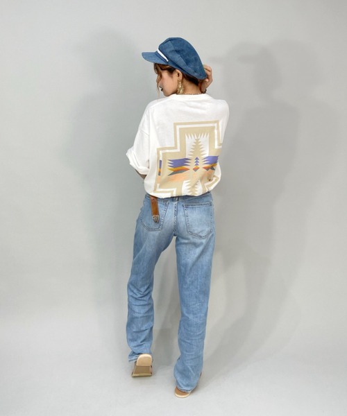 PENDLETON(ペンドルトン)の「PENDLETON/ペンドルトン ビッグシルエット/オーバーサイズ ネイティブ柄バックプリントTシャツ L2275-8019(Tシャツ/カットソー・レディース・グリーン/ホワイト/ベージュ/ホワイト系/ホワイト系その他/ブラック・M/L/S)」の19枚目の写真