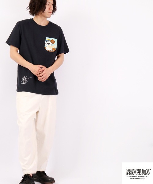 PEANUTS（ピーナッツ）の「PEANUTS スヌーピー/オラフ サガラ刺繍 ポケット半袖Tシャツ（Tシャツ/カットソー・メンズ・ブラック/ホワイト/ネイビー/ホワイト系その他・L/M/LL）」の20枚目の写真
