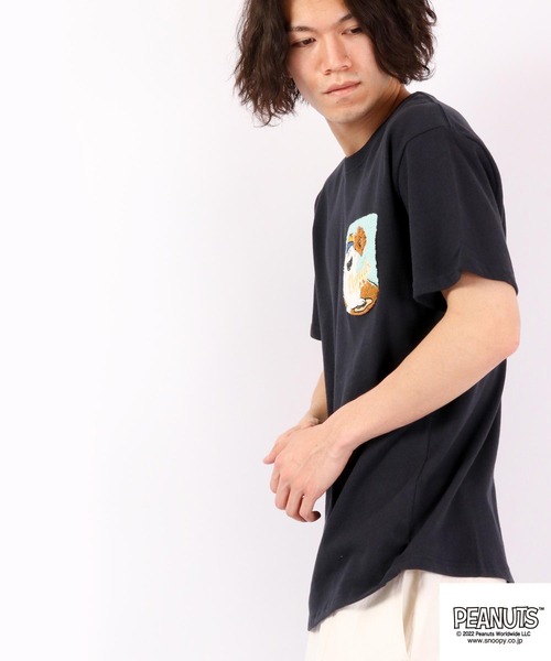PEANUTS（ピーナッツ）の「PEANUTS スヌーピー/オラフ サガラ刺繍 ポケット半袖Tシャツ（Tシャツ/カットソー・メンズ・ブラック/ホワイト/ネイビー/ホワイト系その他・L/M/LL）」の18枚目の写真