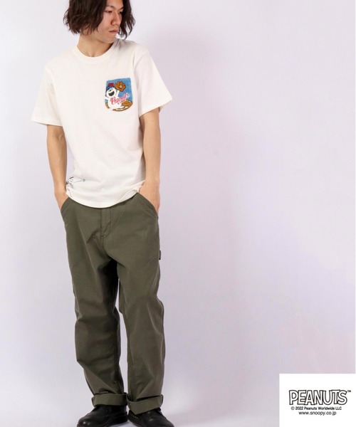 PEANUTS（ピーナッツ）の「PEANUTS スヌーピー/オラフ サガラ刺繍 ポケット半袖Tシャツ（Tシャツ/カットソー・メンズ・ブラック/ホワイト/ネイビー/ホワイト系その他・L/M/LL）」の10枚目の写真