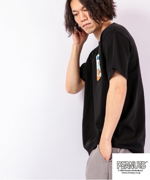 PEANUTS（ピーナッツ）の「PEANUTS スヌーピー/オラフ サガラ刺繍 ポケット半袖Tシャツ（Tシャツ/カットソー・メンズ・ブラック/ホワイト/ネイビー/ホワイト系その他・L/M/LL）」の14枚目の写真