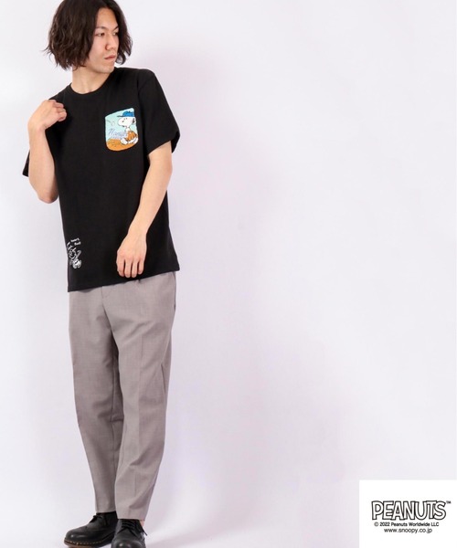 PEANUTS（ピーナッツ）の「PEANUTS スヌーピー/オラフ サガラ刺繍 ポケット半袖Tシャツ（Tシャツ/カットソー・メンズ・ブラック/ホワイト/ネイビー/ホワイト系その他・L/M/LL）」の16枚目の写真
