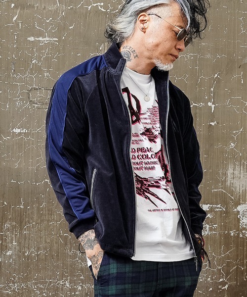 EGO TRIPPING(エゴトリッピング)の「mj8601-EGO×PROPA MICRO VELOUR SPORTS JACEKT ジャケット(ブルゾン・メンズ・グレー/ネイビー・46/48)」の2枚目の写真