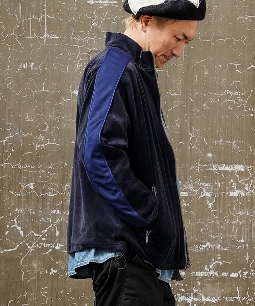 EGO TRIPPING(エゴトリッピング)の「mj8601-EGO×PROPA MICRO VELOUR SPORTS JACEKT ジャケット(ブルゾン・メンズ・グレー/ネイビー・46/48)」の3枚目の写真