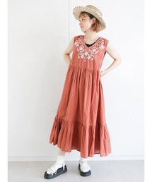 ehka sopo | インド刺繍ノースリワンピース(ワンピース)