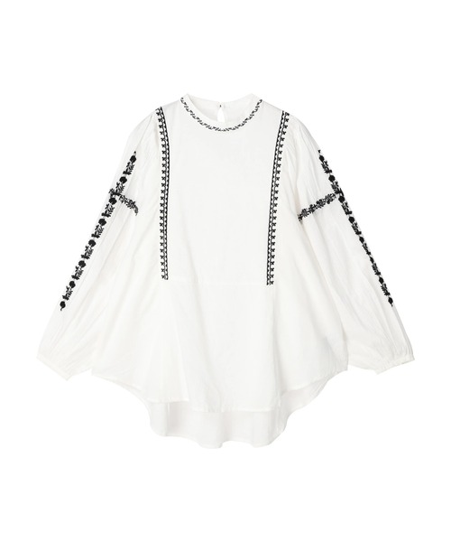 AMERICAN HOLIC(アメリカンホリック)の「ドルマン刺繍ブラウス(シャツ/ブラウス・レディース・ブラック/オフホワイト・L/M)」の5枚目の写真