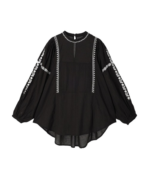 AMERICAN HOLIC(アメリカンホリック)の「ドルマン刺繍ブラウス(シャツ/ブラウス・レディース・ブラック/オフホワイト・L/M)」の4枚目の写真