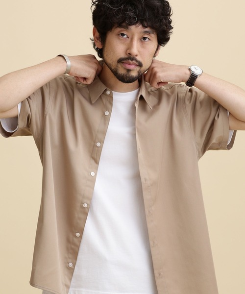 NANO universe(ナノユニバース)の「LB.04/スタンダードレギュラーカラーシャツ/半袖(シャツ/ブラウス・メンズ・ホワイト/ベージュ/ネイビー/スミクロ・S/M/L/XL)」の10枚目の写真