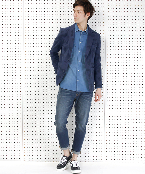 R.NEWBOLD（アールニューボールド）の「CAMOUFLAGE JACKET/迷彩ジャケット/155107 5S03（テーラードジャケット・メンズ・カーキ/ネイビー・X-LARGE/LARGE/MEDIUM/SMALL）」の13枚目の写真