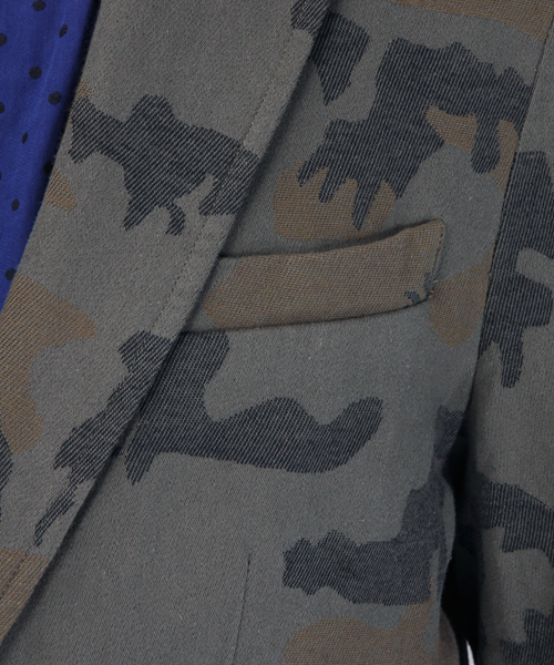 R.NEWBOLD（アールニューボールド）の「CAMOUFLAGE JACKET/迷彩ジャケット/155107 5S03（テーラードジャケット・メンズ・カーキ/ネイビー・X-LARGE/LARGE/MEDIUM/SMALL）」の5枚目の写真