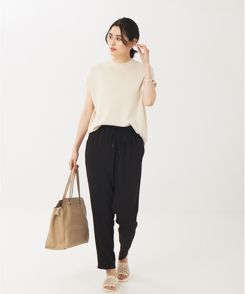 abahouse mavie（アバハウスマヴィ）の「強撚レーヨンナイロンモックネックPO（ニット/セーター・レディース・ベージュ/パープル/ブラック/グリーン・フリー）」の6枚目の写真