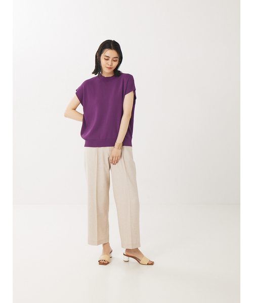 abahouse mavie（アバハウスマヴィ）の「強撚レーヨンナイロンモックネックPO（ニット/セーター・レディース・ベージュ/パープル/ブラック/グリーン・フリー）」の8枚目の写真