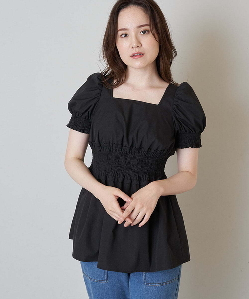A de a.v.v(アードアー・ヴェ・ヴェ)の「シャーリングブラウス(シャツ/ブラウス・レディース・ブラック/オレンジ・38/36)」の10枚目の写真
