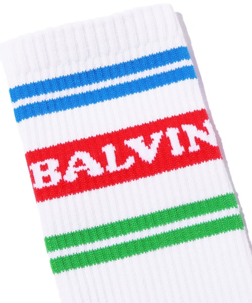 Guess(ゲス)の「GUESS×J.BALVIN/ゲス×J.バルヴィン GO J BALVIN STRIPE SOCKS ロゴソックス ハイソックス 靴下(ソックス/靴下・メンズ・ホワイト・ONE SIZE)」の9枚目の写真