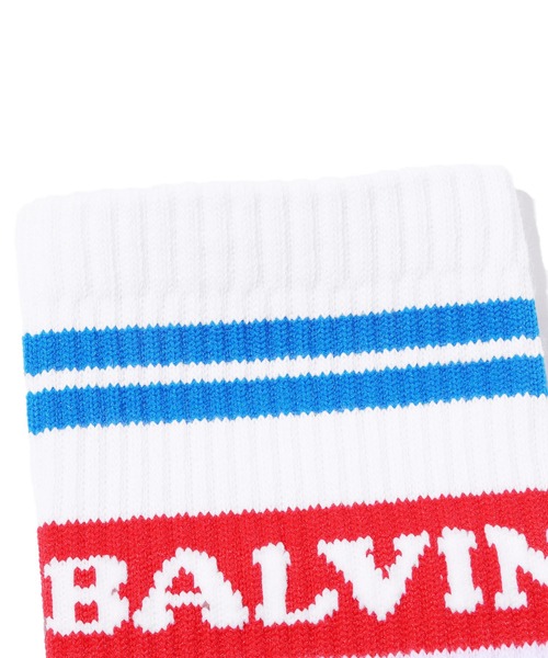 Guess(ゲス)の「GUESS×J.BALVIN/ゲス×J.バルヴィン GO J BALVIN STRIPE SOCKS ロゴソックス ハイソックス 靴下(ソックス/靴下・メンズ・ホワイト・ONE SIZE)」の7枚目の写真