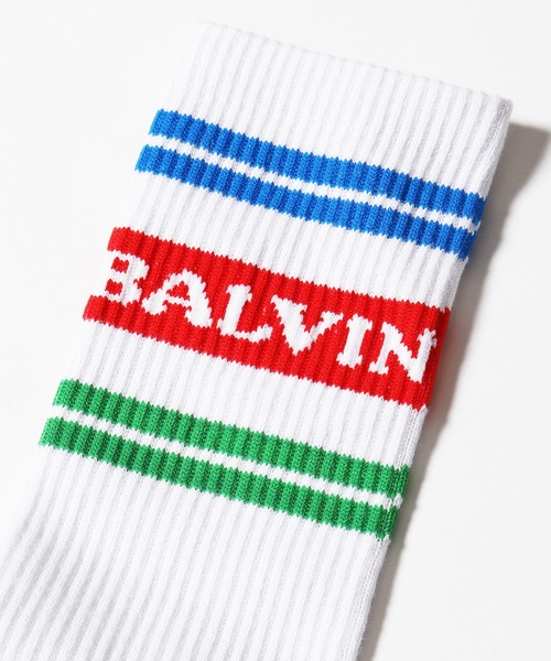 Guess(ゲス)の「GUESS×J.BALVIN/ゲス×J.バルヴィン GO J BALVIN STRIPE SOCKS ロゴソックス ハイソックス 靴下(ソックス/靴下・メンズ・ホワイト・ONE SIZE)」の14枚目の写真