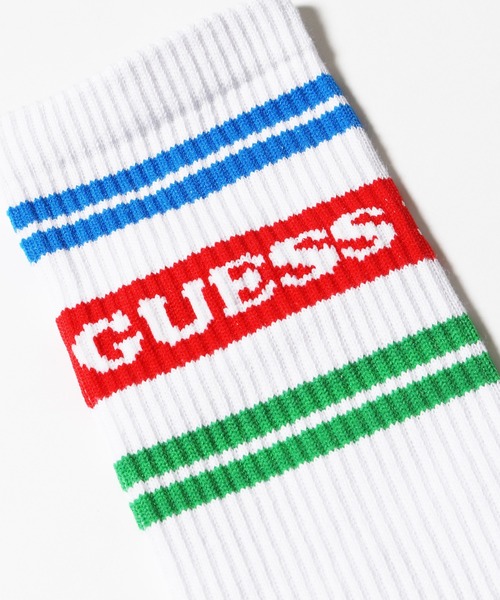 Guess(ゲス)の「GUESS×J.BALVIN/ゲス×J.バルヴィン GO J BALVIN STRIPE SOCKS ロゴソックス ハイソックス 靴下(ソックス/靴下・メンズ・ホワイト・ONE SIZE)」の15枚目の写真