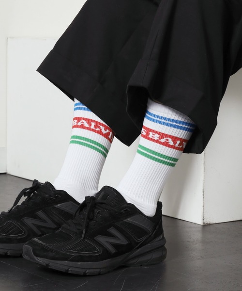 Guess(ゲス)の「GUESS×J.BALVIN/ゲス×J.バルヴィン GO J BALVIN STRIPE SOCKS ロゴソックス ハイソックス 靴下(ソックス/靴下・メンズ・ホワイト・ONE SIZE)」の20枚目の写真
