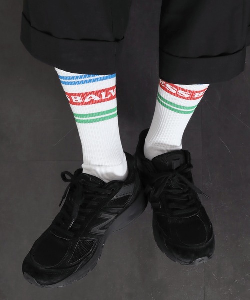 Guess(ゲス)の「GUESS×J.BALVIN/ゲス×J.バルヴィン GO J BALVIN STRIPE SOCKS ロゴソックス ハイソックス 靴下(ソックス/靴下・メンズ・ホワイト・ONE SIZE)」の21枚目の写真