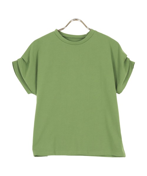 KOBE LETTUCE（コウベレタス）の「タックスリーブ半袖Tシャツ[C6351]（Tシャツ/カットソー・レディース・ブラック/ホワイト/グリーン/ブラウン・FREE）」の4枚目の写真