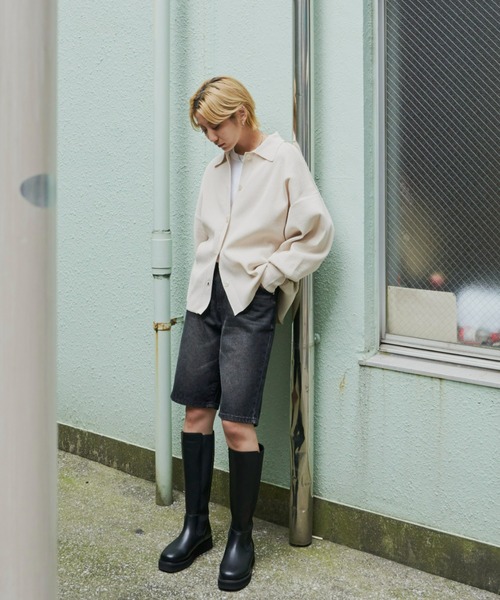 Auntie Rosa Holiday（アンティローザホリデー）の「襟付きオーバーサイズカーディガン（カーディガン/ボレロ・レディース・オフホワイト/ブラック/キャメル・FREE）」の21枚目の写真