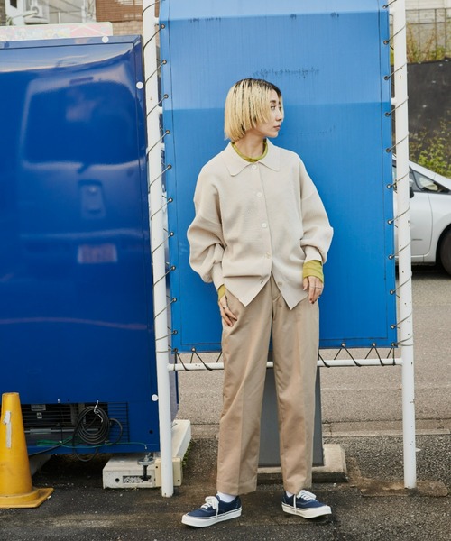 Auntie Rosa Holiday（アンティローザホリデー）の「襟付きオーバーサイズカーディガン（カーディガン/ボレロ・レディース・オフホワイト/ブラック/キャメル・FREE）」の15枚目の写真