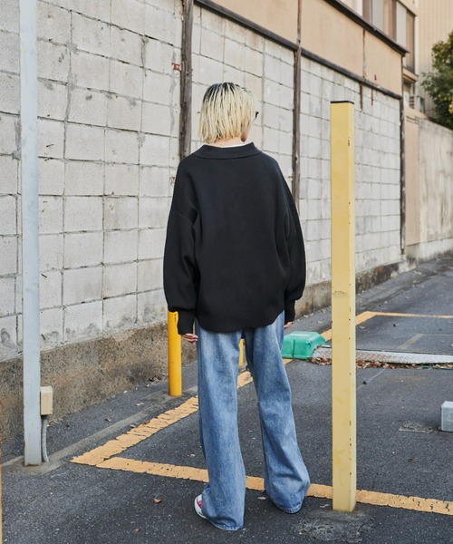 Auntie Rosa Holiday（アンティローザホリデー）の「襟付きオーバーサイズカーディガン（カーディガン/ボレロ・レディース・オフホワイト/ブラック/キャメル・FREE）」の8枚目の写真