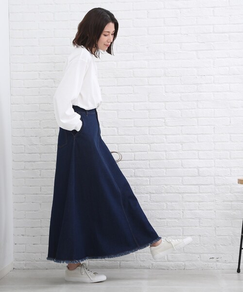 SHOO・LA・RUE(シューラルー)の「◆デニムAラインスカート(デニムスカート・レディース・ブルー/ダークネイビー・01/02/03/04/05)」の12枚目の写真