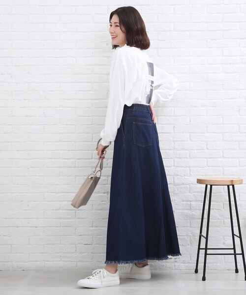 SHOO・LA・RUE(シューラルー)の「◆デニムAラインスカート(デニムスカート・レディース・ブルー/ダークネイビー・01/02/03/04/05)」の10枚目の写真