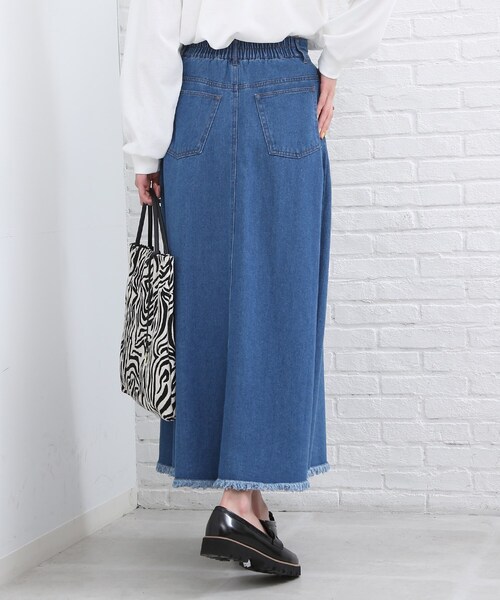 SHOO・LA・RUE(シューラルー)の「◆デニムAラインスカート(デニムスカート・レディース・ブルー/ダークネイビー・01/02/03/04/05)」の4枚目の写真