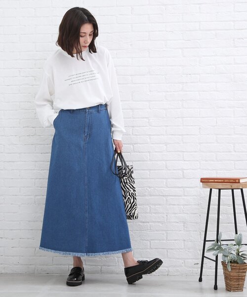 SHOO・LA・RUE(シューラルー)の「◆デニムAラインスカート(デニムスカート・レディース・ブルー/ダークネイビー・01/02/03/04/05)」の6枚目の写真