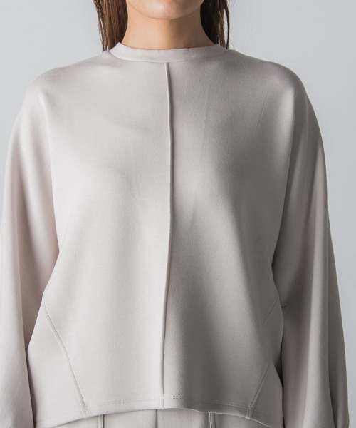 socolla（ソコラ）の「【socolla】前後2WAYドルマンダンボールプルオーバー≪WEB別注カラーあり/セットアップ対応≫（Tシャツ/カットソー・レディース・ブラック/ベージュ/グレー/オフホワイト・S/M）」の20枚目の写真