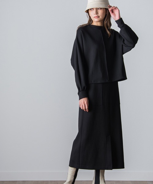 socolla（ソコラ）の「【socolla】前後2WAYドルマンダンボールプルオーバー≪WEB別注カラーあり/セットアップ対応≫（Tシャツ/カットソー・レディース・ブラック/ベージュ/グレー/オフホワイト・S/M）」の19枚目の写真