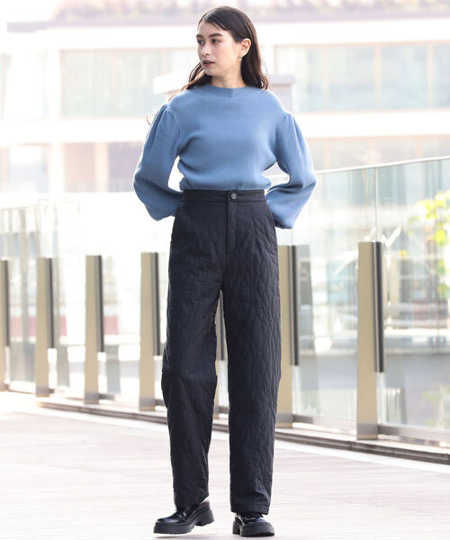 Ray BEAMS（レイビームス）の「Ray BEAMS / リブ バルーンスリーブ ニット（ニット/セーター・レディース・オフホワイト/ブラック/ブルー・ONE SIZE）」の18枚目の写真