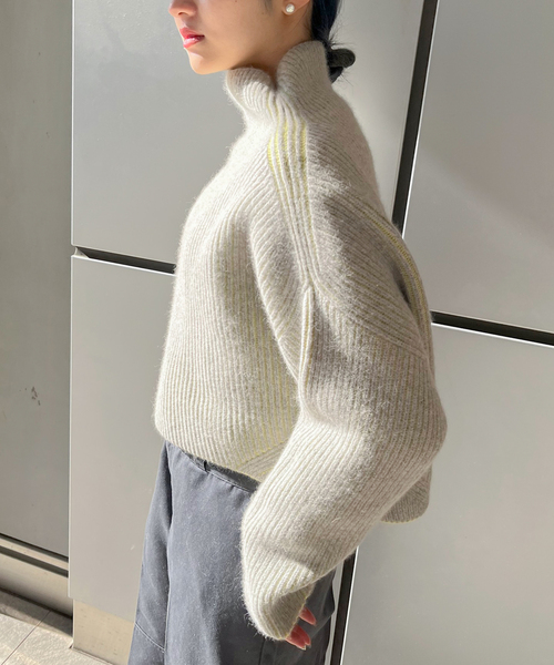 JOINT WORKS（ジョイントワークス）の「PLEATSリバーシブルニットプルオーバー（ニット/セーター・レディース・ブラウン/グレー/カーキ・FREE）」の4枚目の写真