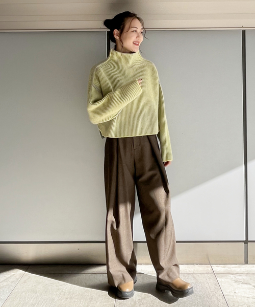 JOINT WORKS（ジョイントワークス）の「PLEATSリバーシブルニットプルオーバー（ニット/セーター・レディース・ブラウン/グレー/カーキ・FREE）」の10枚目の写真