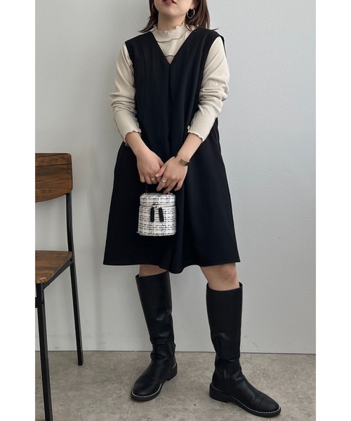 palm RICHE(ポームリシュ)の「バイカラーメロートップス(ニット/セーター・レディース・ブラック/ベージュ/ターコイズブルー系/アイボリー/ブルー/チャコールグレー・M)」の13枚目の写真