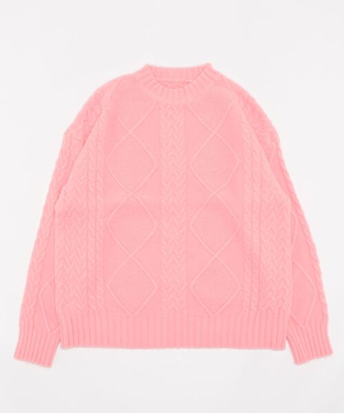 STYLEBLOCK(スタイルブロック)の「ケーブル編みニット(ニット/セーター・レディース・グレー/ベージュ系その他/オレンジ/ライトブルー/パープル/ブラウン系その他/ピンク・FREE)」の6枚目の写真