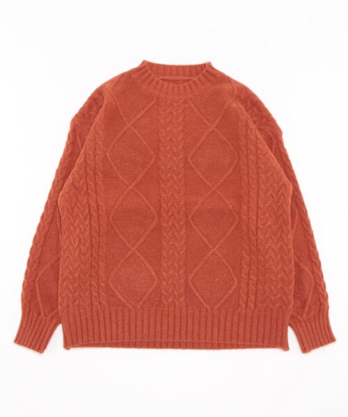 STYLEBLOCK(スタイルブロック)の「ケーブル編みニット(ニット/セーター・レディース・グレー/ベージュ系その他/オレンジ/ライトブルー/パープル/ブラウン系その他/ピンク・FREE)」の7枚目の写真