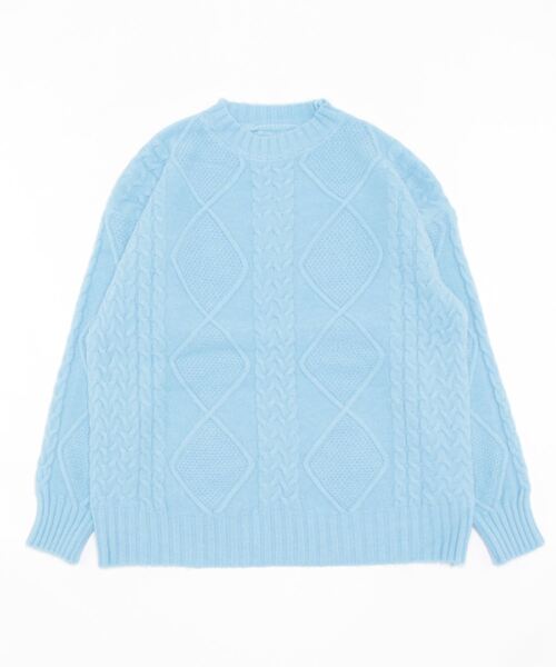STYLEBLOCK(スタイルブロック)の「ケーブル編みニット(ニット/セーター・レディース・グレー/ベージュ系その他/オレンジ/ライトブルー/パープル/ブラウン系その他/ピンク・FREE)」の5枚目の写真