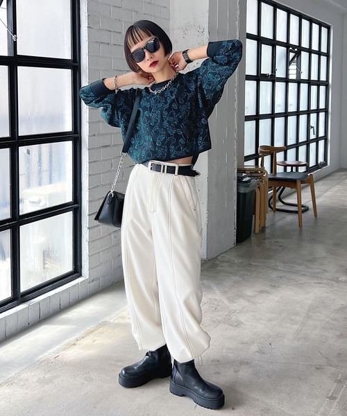 PAGEBOY（ページボーイ）の「フラワージャガードニット（ニット/セーター・レディース・ブラック/オフホワイト・FREE）」の16枚目の写真