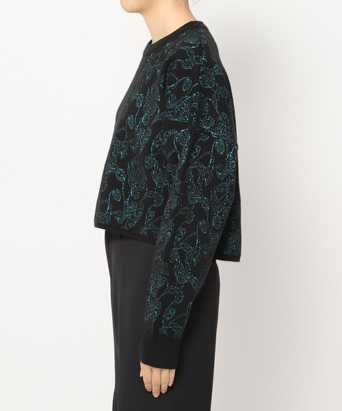 PAGEBOY（ページボーイ）の「フラワージャガードニット（ニット/セーター・レディース・ブラック/オフホワイト・FREE）」の8枚目の写真