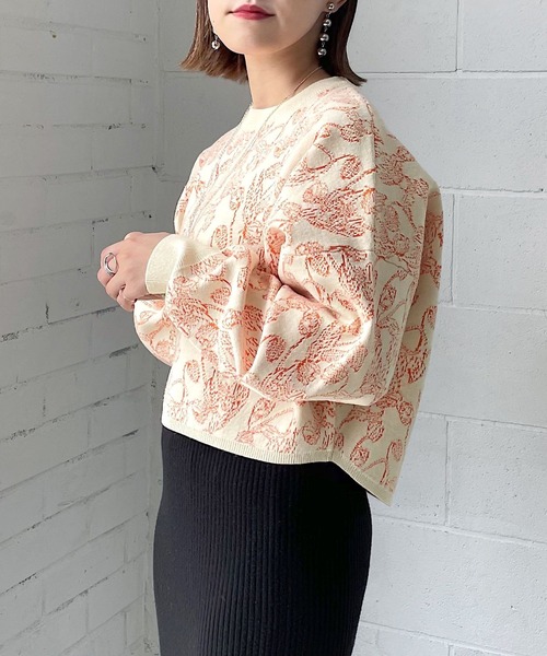 PAGEBOY（ページボーイ）の「フラワージャガードニット（ニット/セーター・レディース・ブラック/オフホワイト・FREE）」の20枚目の写真